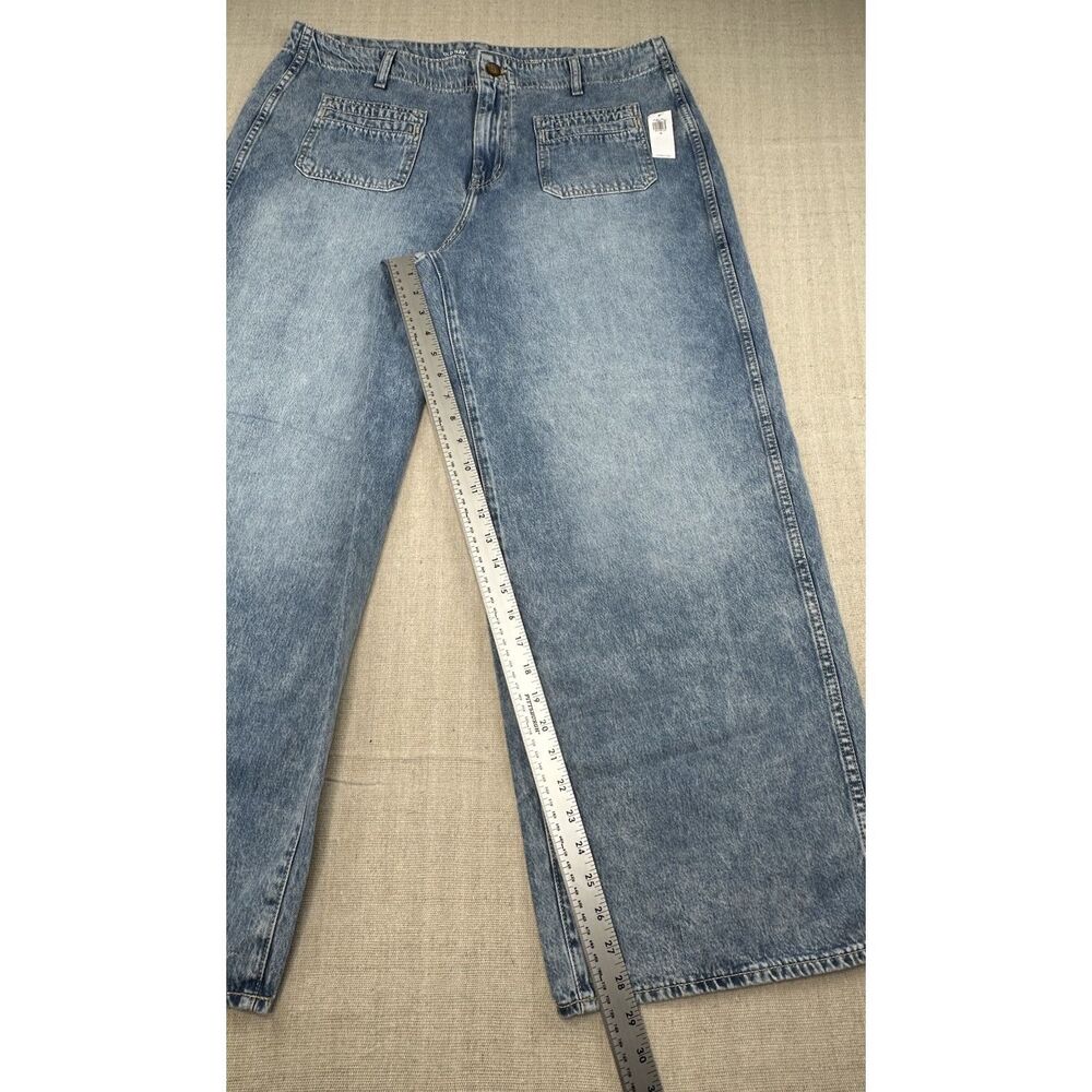 Old Navy High Rise Baggy Wide Leg Drapey Denim Jeans Womens Size 16  Medium Wash - Picture 9 of 12